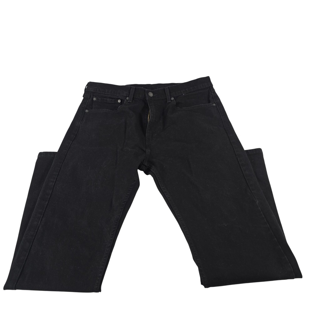 Levis 506 Standard Straight Leg Black Jeans Mens 36x32 Stretch Denim Pants